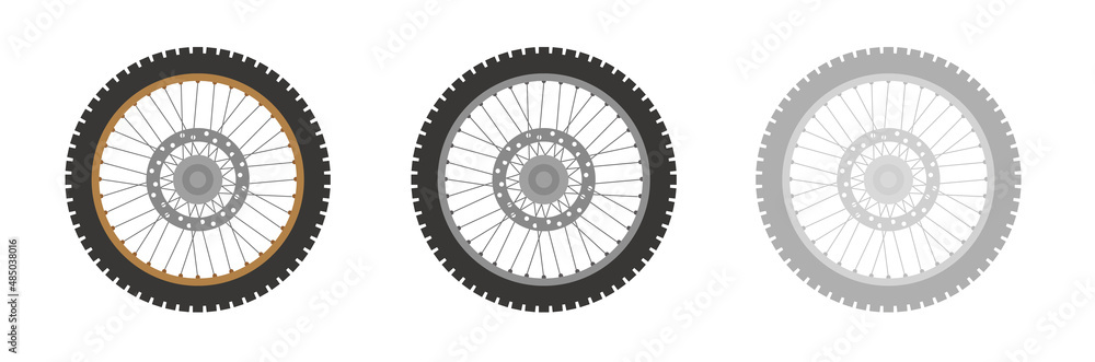 オフロードバイクのタイヤのイラストセット Stock Vector Adobe Stock