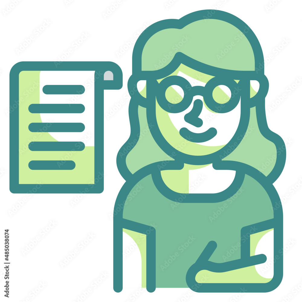 writer blue line icon writer blue line icon