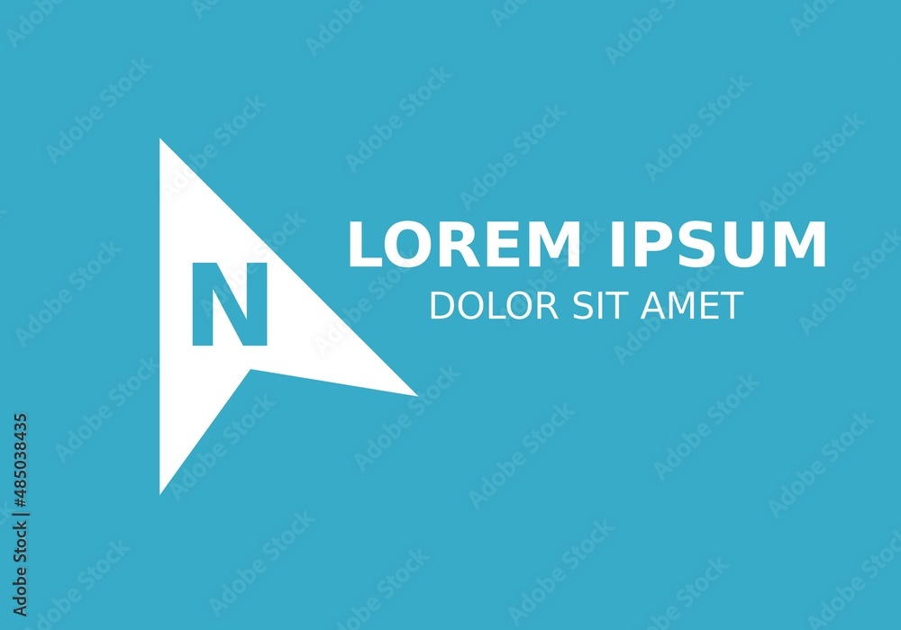 Fototapeta premium Initial Letter N with Arrow Logo Design Inspiration in blue background.