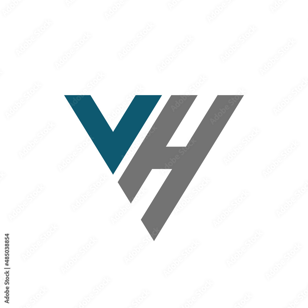 Initial letter V and H flat minimalist with monogram style in white background, vector logo design editable Initial letter V and H flat minimalist with monogram style in white background, vector logo design editable