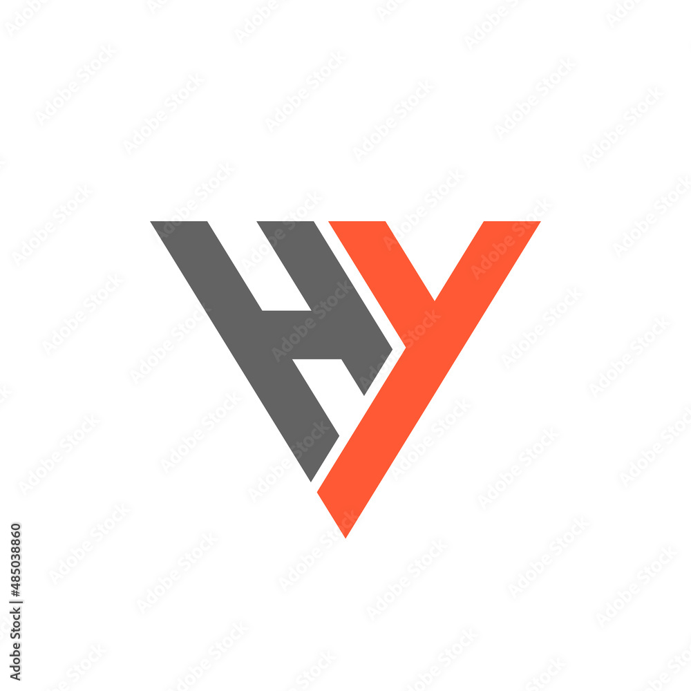 Initial letter H and Y flat minimalist with monogram style in white ...