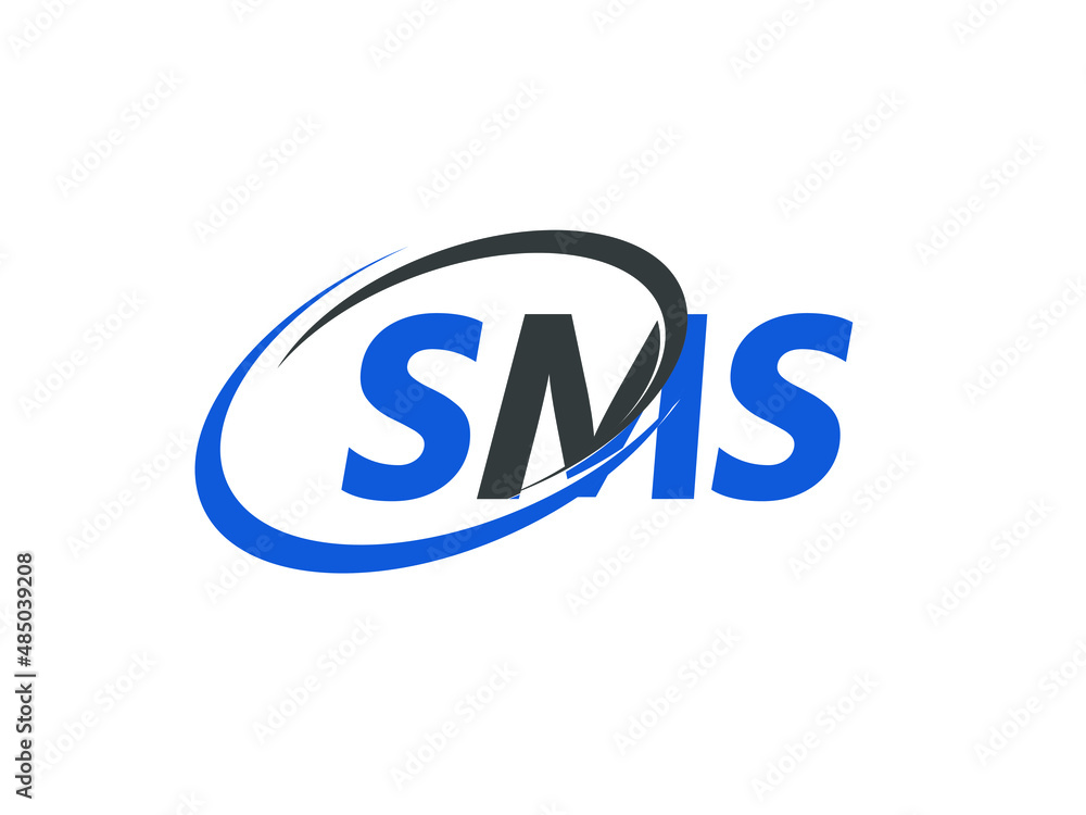SMS letter creative modern elegant swoosh logo design SMS letter creative modern elegant swoosh logo design