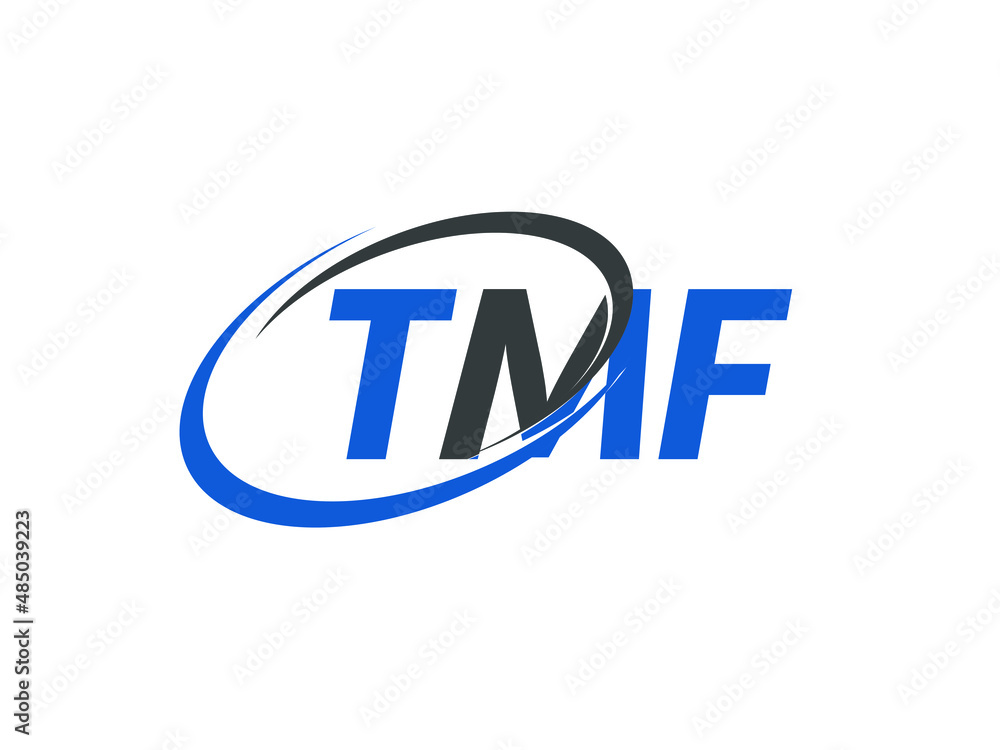 TMF letter creative modern elegant swoosh logo design