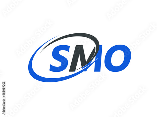 SMO letter creative modern elegant swoosh logo design