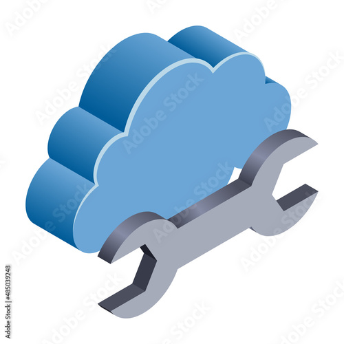 Cloud Optimization - Isometric 3d illustration.