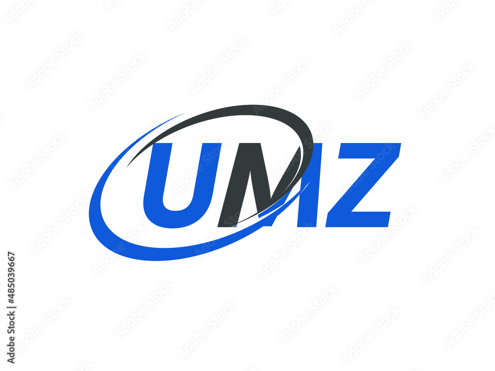 UMZ letter creative modern elegant swoosh logo design UMZ letter creative modern elegant swoosh logo design