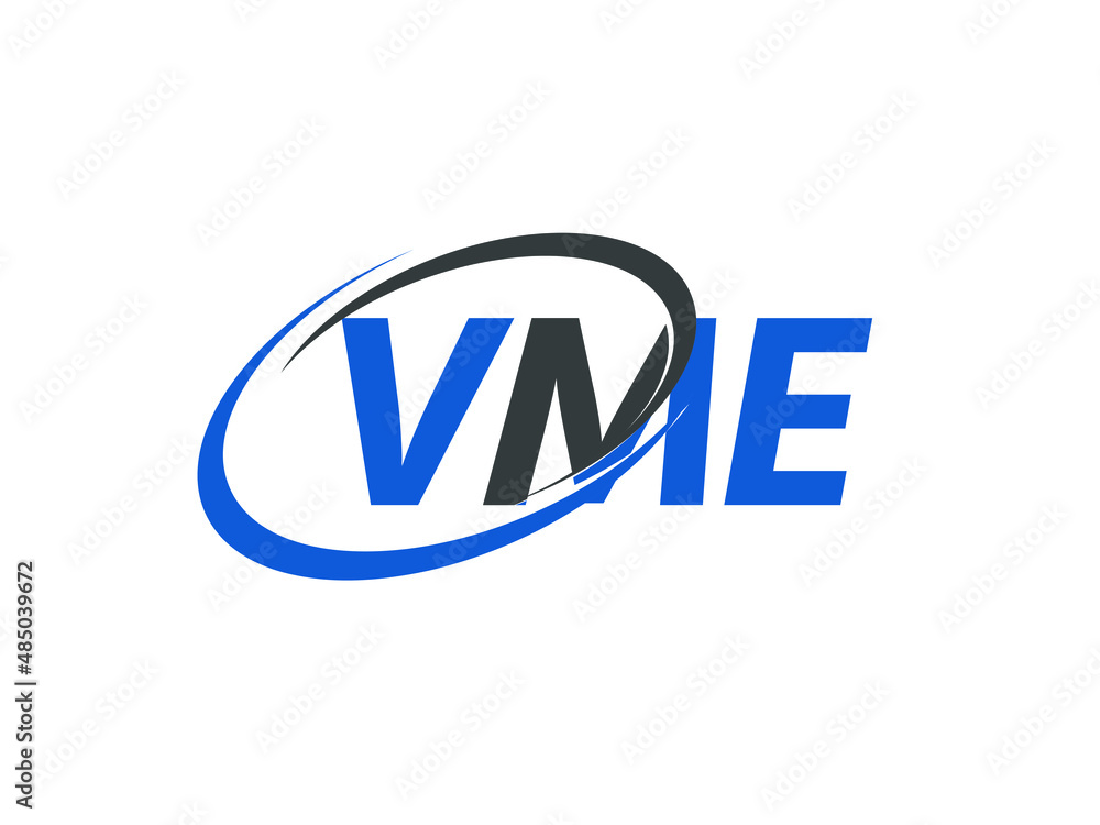 VME letter creative modern elegant swoosh logo design