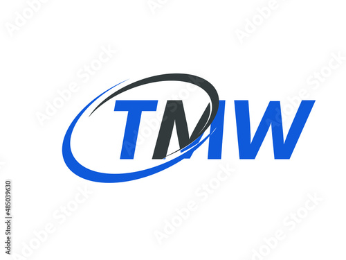 TMW letter creative modern elegant swoosh logo design