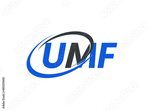 UMF letter creative modern elegant swoosh logo design photo