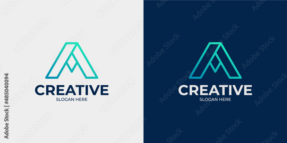 set of letter A and abstract logo set of letter A and abstract logo