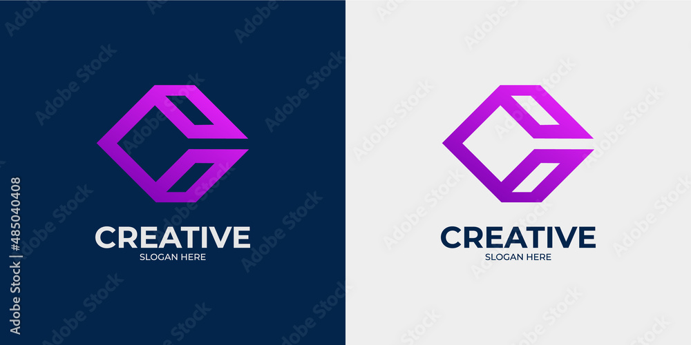 minimalist and abstract letter C logo set minimalist and abstract letter C logo set