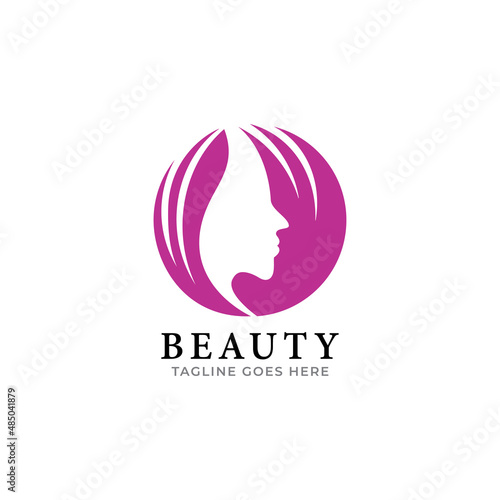 beauty women face elegant logo design
