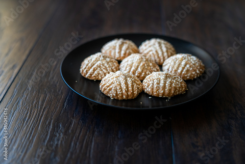 Traditional Kombe Cookies with Mahaleb and Sesame Seeds from Antakya.