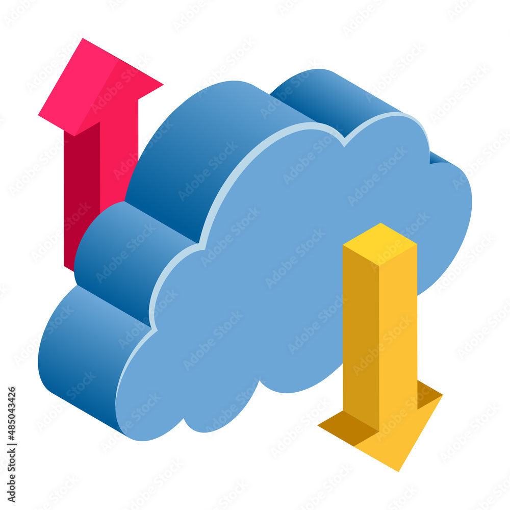 Transferring Data - Isometric 3d illustration. Transferring Data - Isometric 3d illustration.