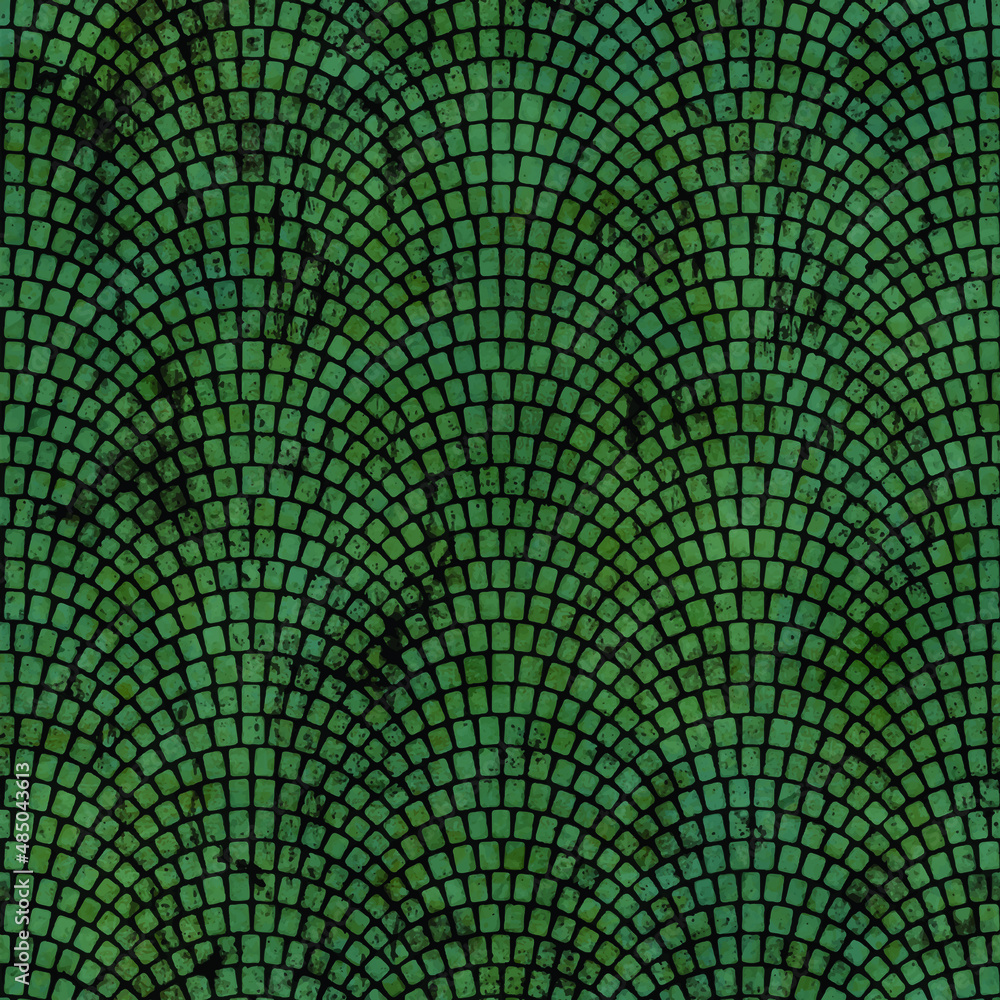 Green tile pavement architecture pattern geometric stone