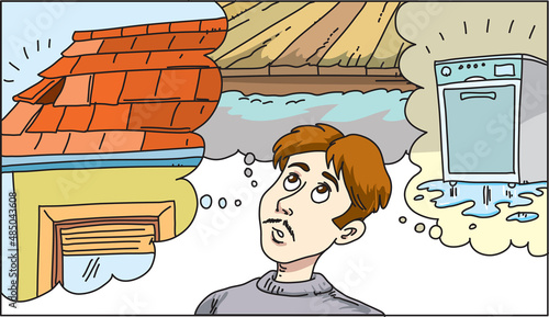 worried man about breakdowns in the house