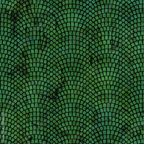 Green tile pavement architecture pattern geometric stone