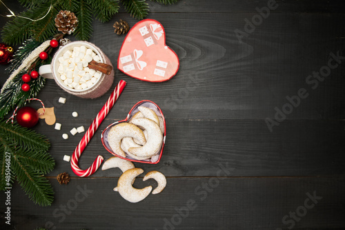 Heart shaped Gift box full of Traditional German or Austrian Vanillekipferl vanilla kipferl cookies