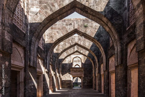 Mandav Group of Monuments. The Hindola Mahal  is a large meeting hall  or durbar  in the ancient Indian city of Mandu  Madhya Pradesh.