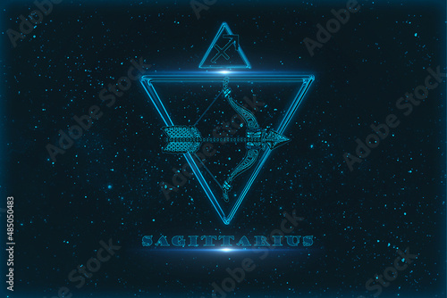 sagittarius horoscope sign in twelve zodiac with galaxy stars b.