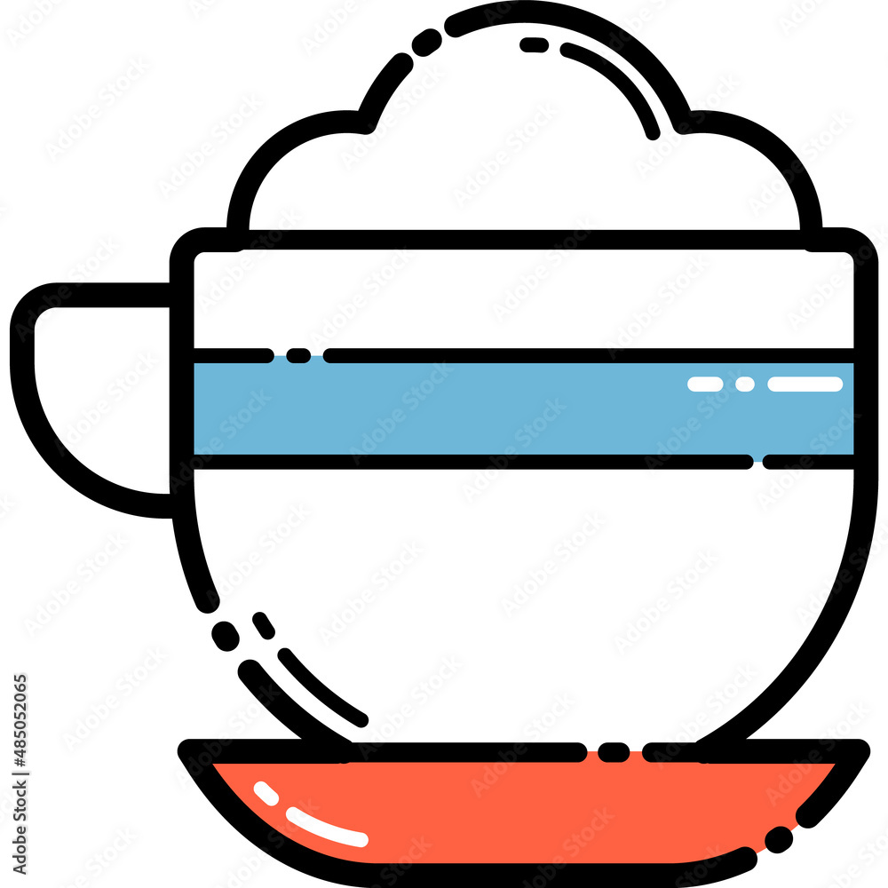 Cup Of Coffee Flat Icon Isolated On White Background Cup Of Coffee Flat Icon Isolated On White Background