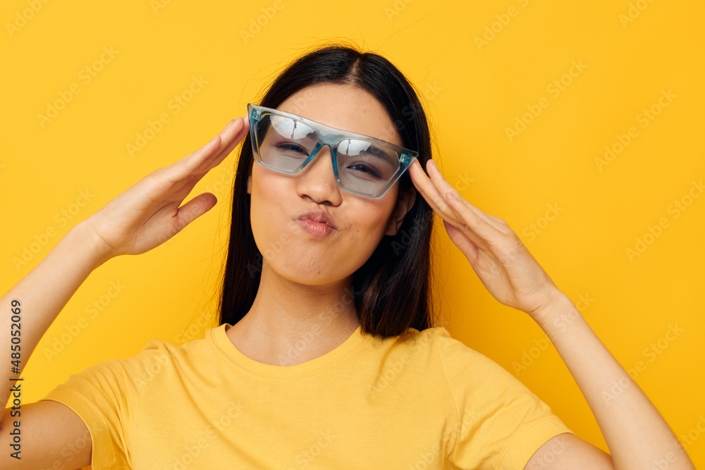 cute asian girl in stylish glasses monochrome photo cute asian girl in stylish glasses monochrome photo