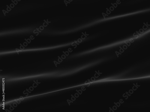 Abstract black wave background. Dark rippled cloth.