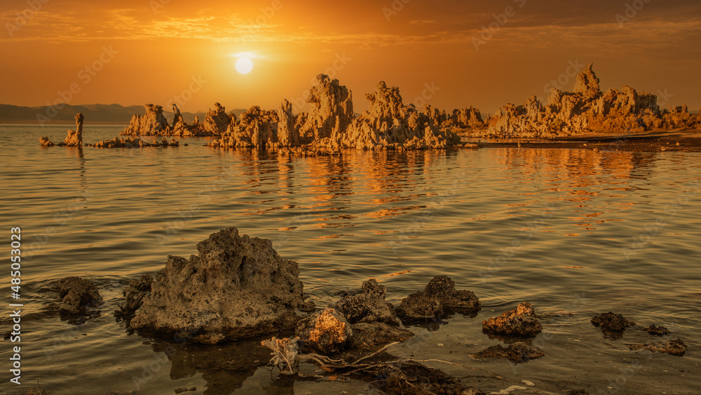 Mono Lake is a salty alkaline lake in Mono County, California, United States of America. It has