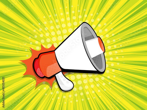 comic book, pop art background with megaphone advertising announce vector illustration