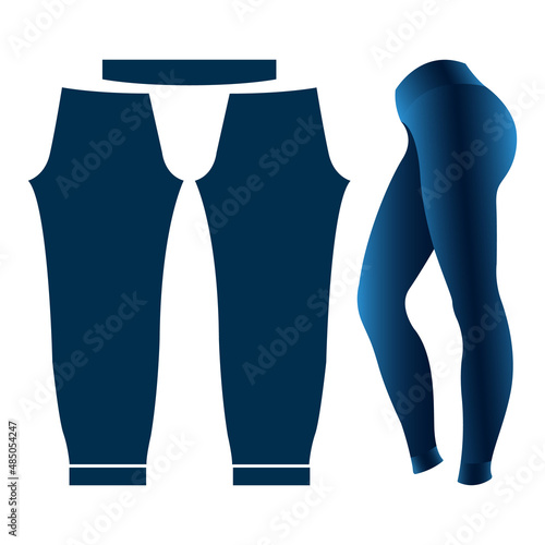 Pattern leggings for sports template isolated white background