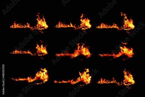 a bonfire of thermal energy on a black background 9images of different types of electricity