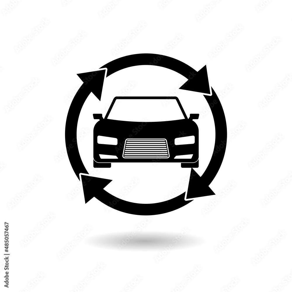 Fototapeta premium Black car sharing icon with shadow
