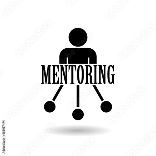Black Mentoring icon with shadow