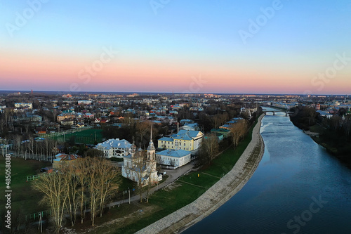 vologda view of the city from a drone, buildings architecture, a trip to the province in russia © kichigin19