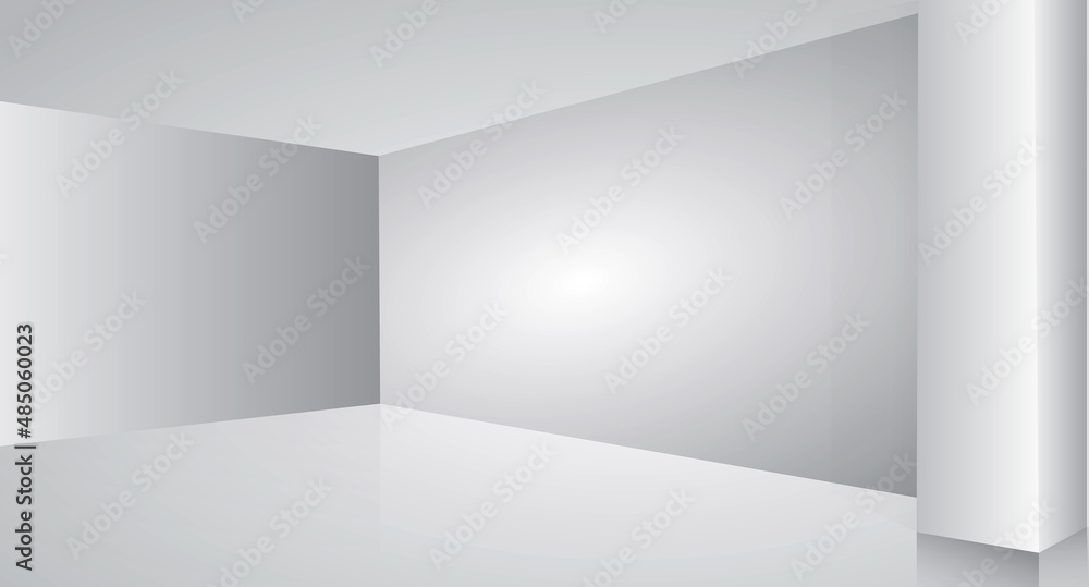 realistic white room interior grey soft 

gradient background studio with Empty wall 

backfground.

