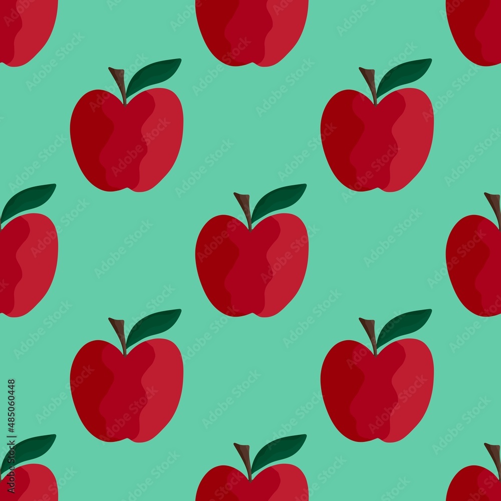 Seamless fruit pattern with apples for gifts Seamless fruit pattern with apples for gifts