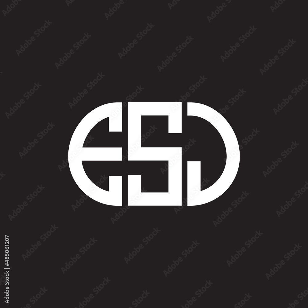 ESJ letter logo design on black background. ESJ creative initials letter logo concept. ESJ letter design. ESJ letter logo design on black background. ESJ creative initials letter logo concept. ESJ letter design.