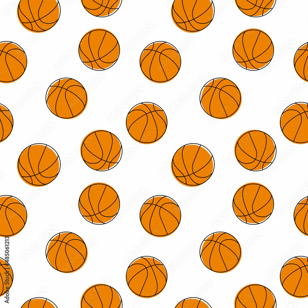 illustration vector graphic of Basketball seamless pattern