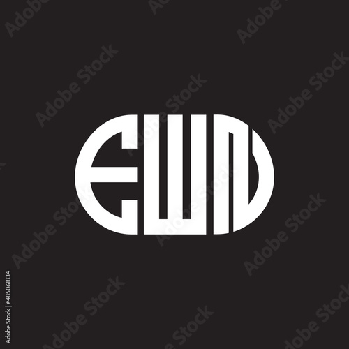 EWN letter logo design on black background. EWN creative initials letter logo concept. EWN letter design.