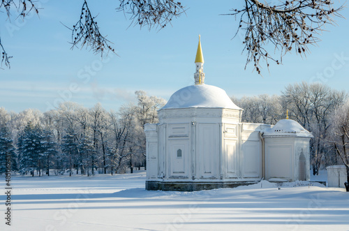 Turkish bath in winter Catherine Park, Tsarskoye Selo (Pushkin), Saint Petersburg, Russia