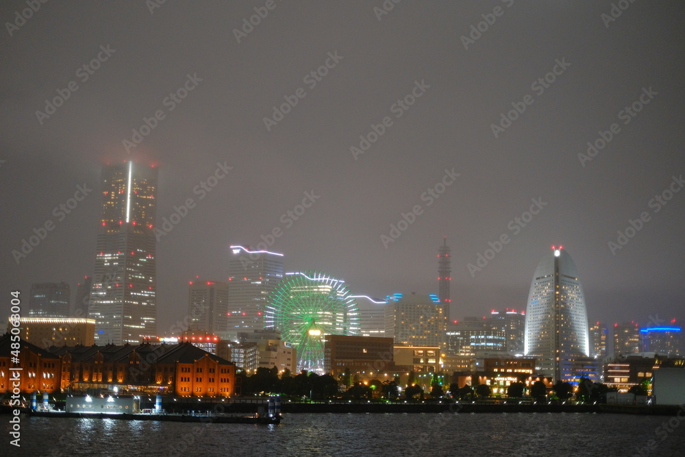 country skyline at cloudy night 