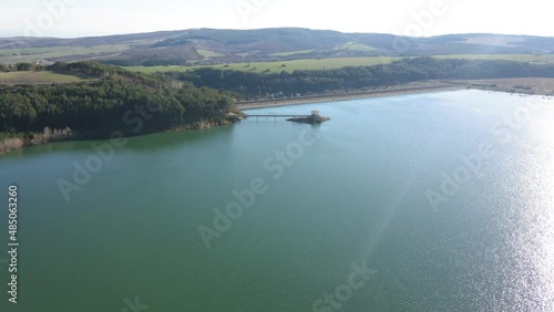 Aerial view of Dyakovo Reservoir, Kyustendil Region, Bulgaria photo