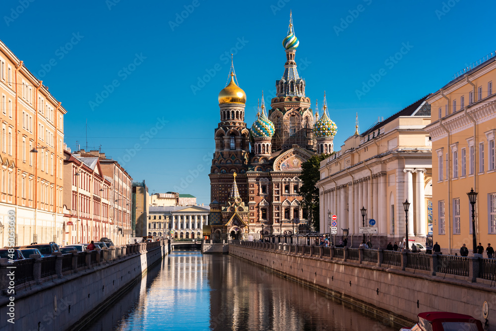 St. Petersburg, Russia. Famous landmark church Saviour on the Spilled Blood St. Petersburg, Russia. Famous landmark church Saviour on the Spilled Blood