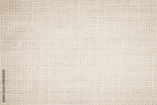 Jute hessian sackcloth burlap canvas woven texture background pattern in light beige cream brown color empty for decoration.