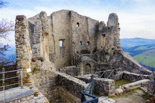 paths matildici castle of canossa and rossena medieval ruins matilda di canossa reggio emilia photo