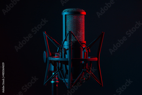 Recording studio microphone 5/18 cyan red photo