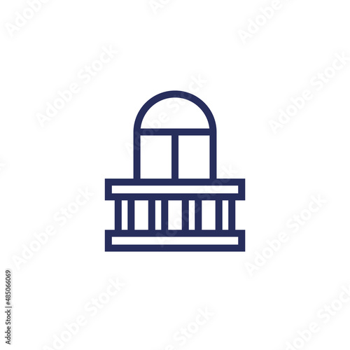 balcony icon on white, line vector