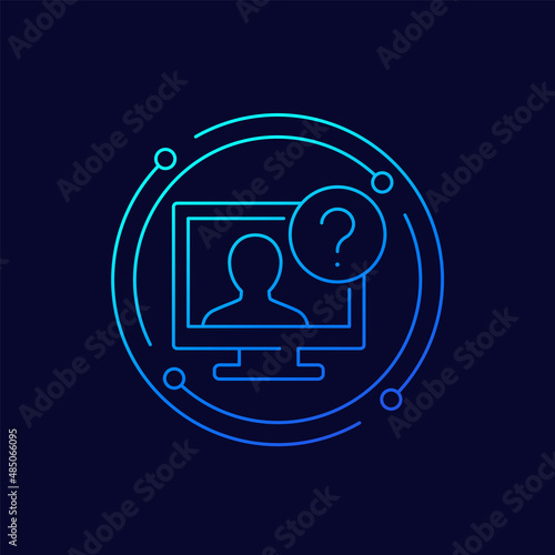 explainer video, instruction line vector icon