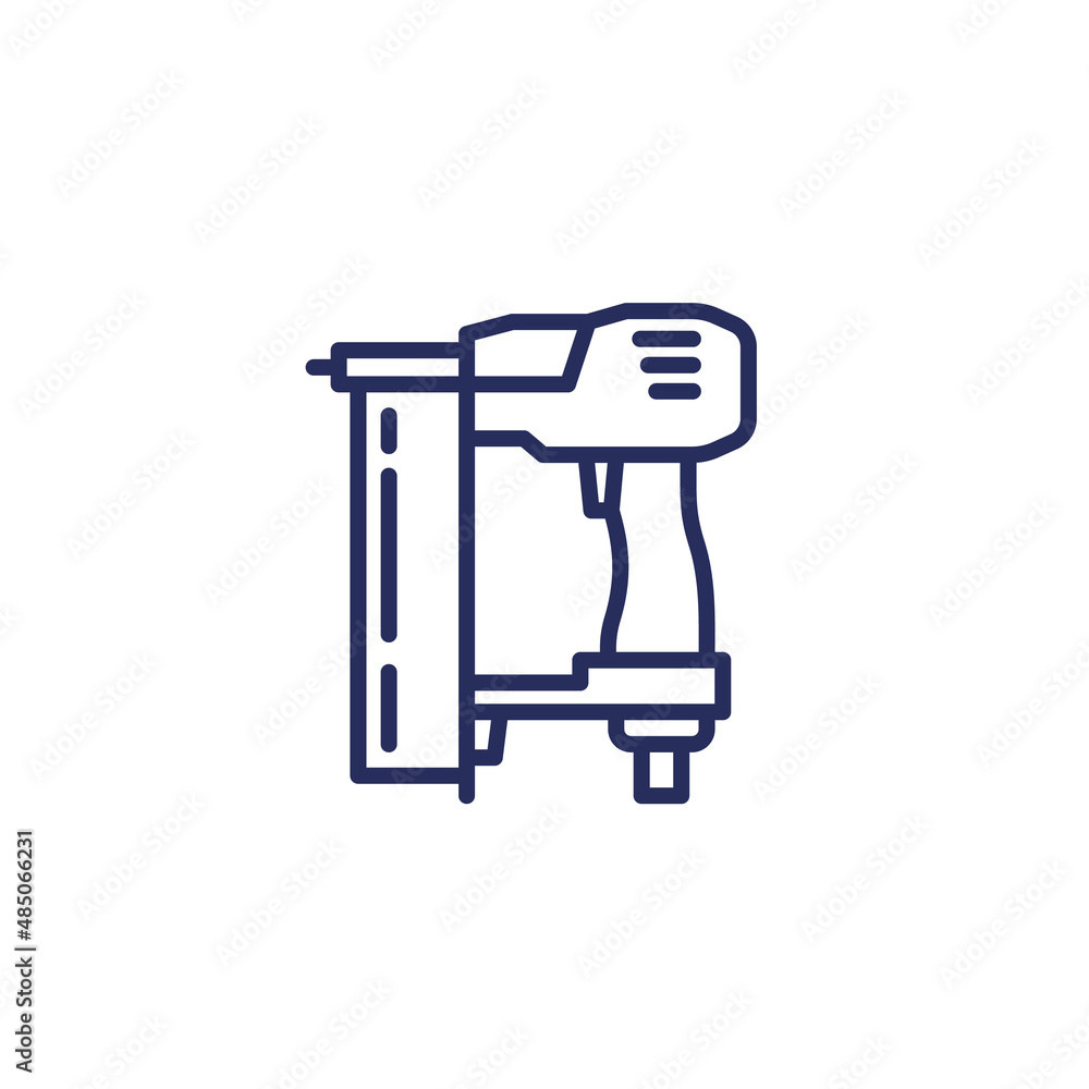 nailer line icon, pneumatic power tool nailer line icon, pneumatic power tool