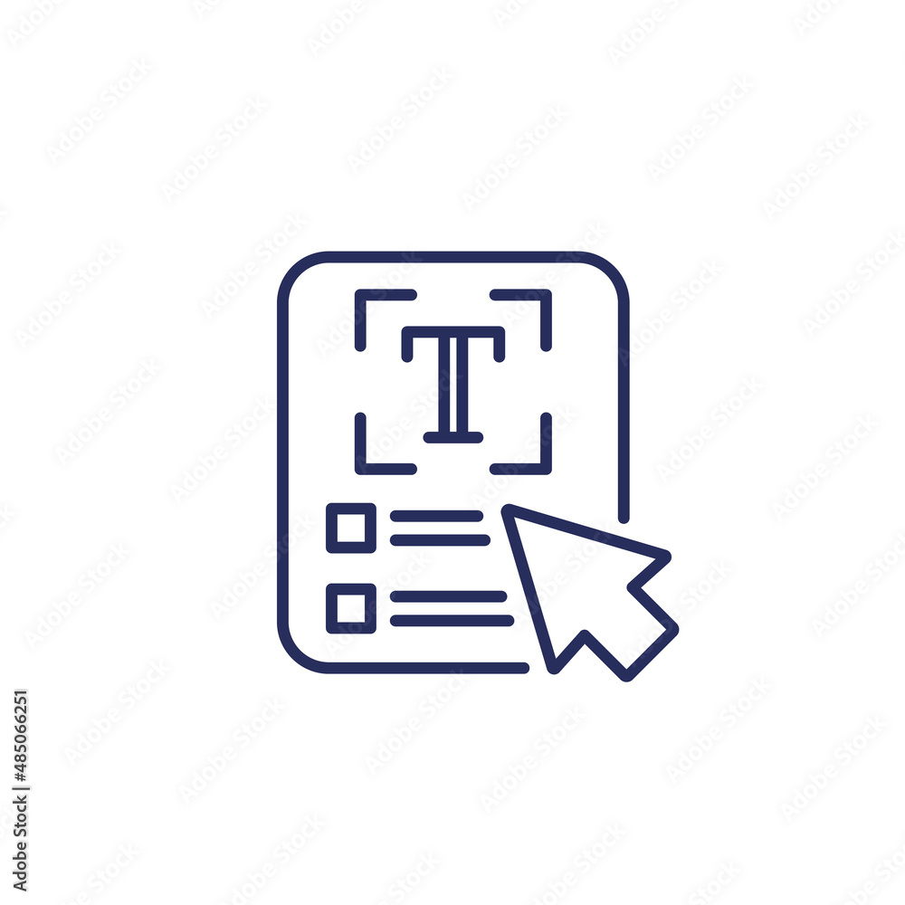 text scan line icon on white text scan line icon on white